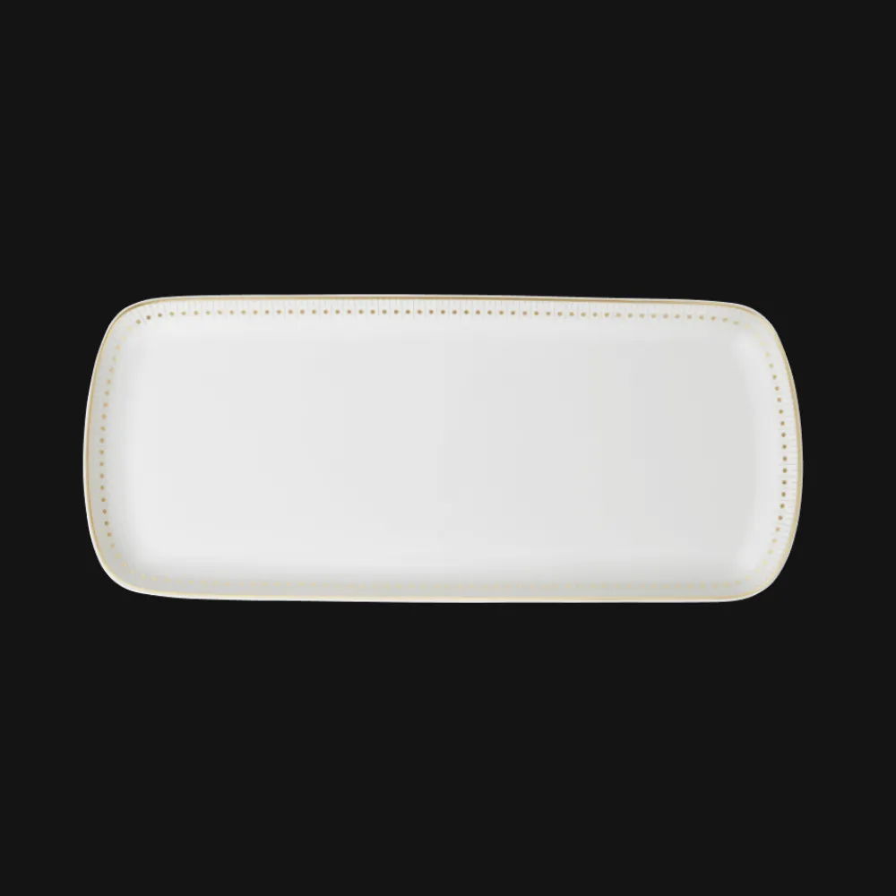 Plats|Assiettes*Christofle Plat à cake 37x16cm en porcelaine finition Or