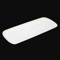 Plats|Assiettes*Christofle Plat à cake 37x16cm en porcelaine finition Or