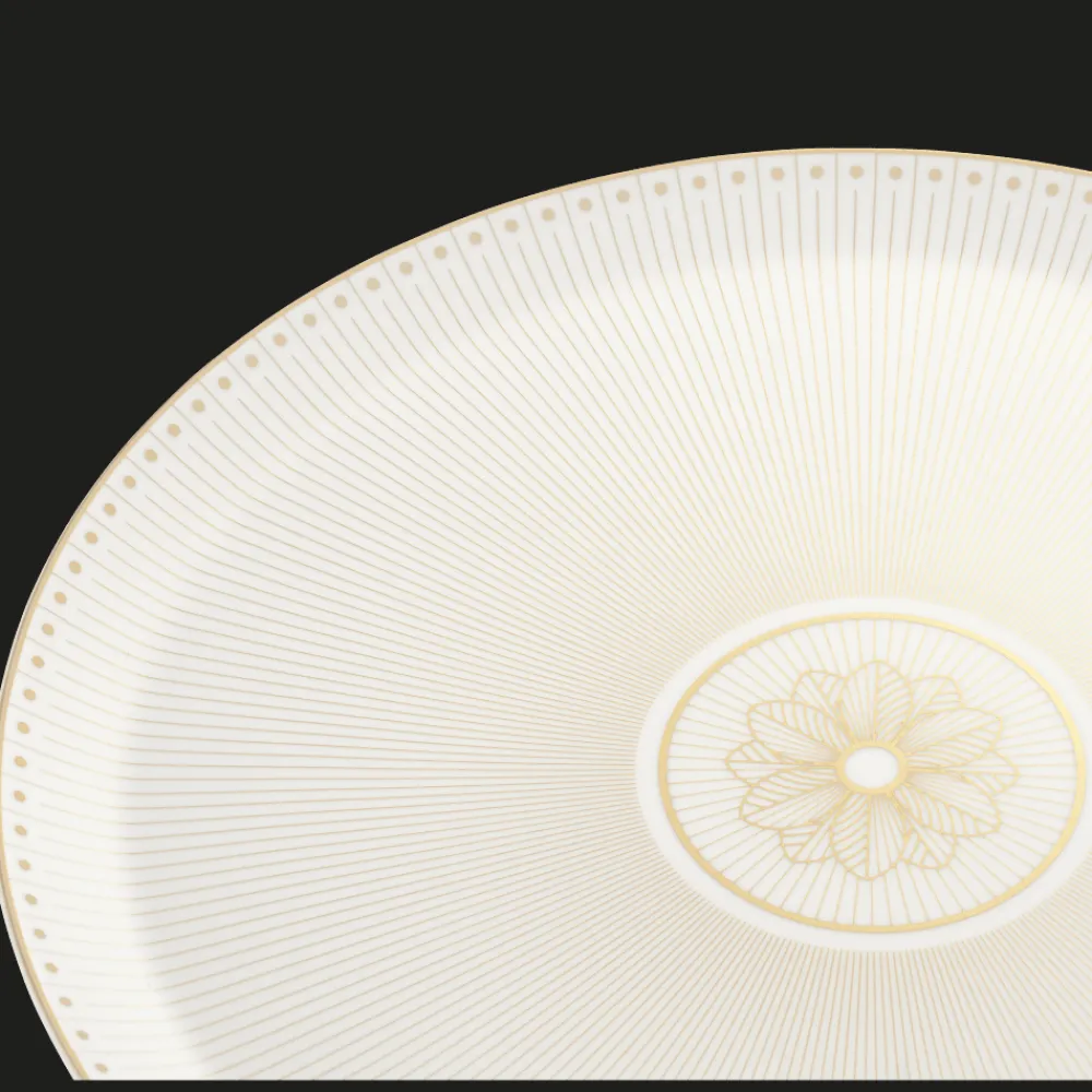 Plats|Assiettes*Christofle Plat à tarte en porcelaine finition Or