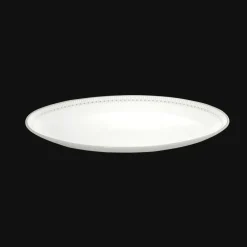 Plats|Assiettes*Christofle Plat ovale 28 cm en porcelaine finition Platine