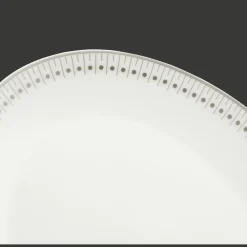 Plats|Assiettes*Christofle Plat ovale 28 cm en porcelaine finition Platine