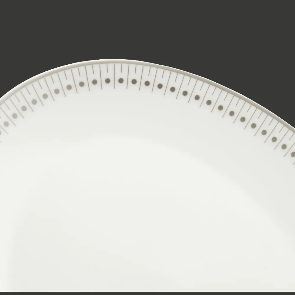 Plats|Assiettes*Christofle Plat ovale 28 cm en porcelaine finition Platine