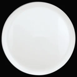 Plats*Christofle Plat rond à tarte en porcelaine finition platine