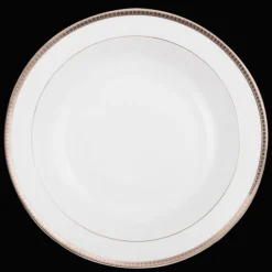 Plats*Christofle Plat rond creux en porcelaine finition platine