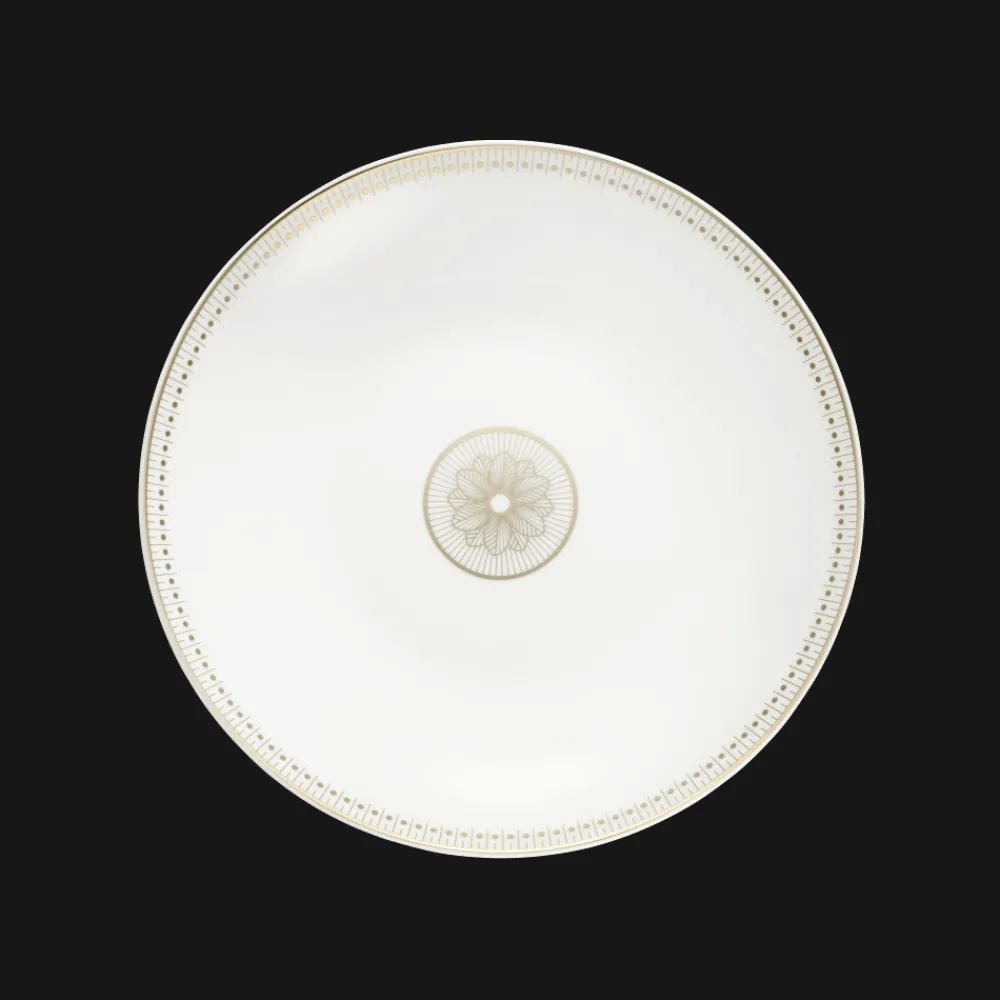 Plats*Christofle Plat rond creux en porcelaine finition Or