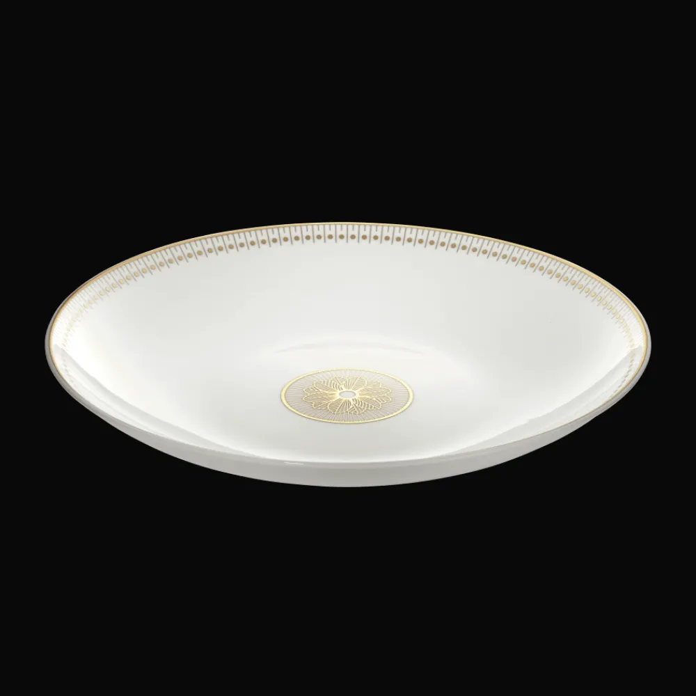 Plats*Christofle Plat rond creux en porcelaine finition Or