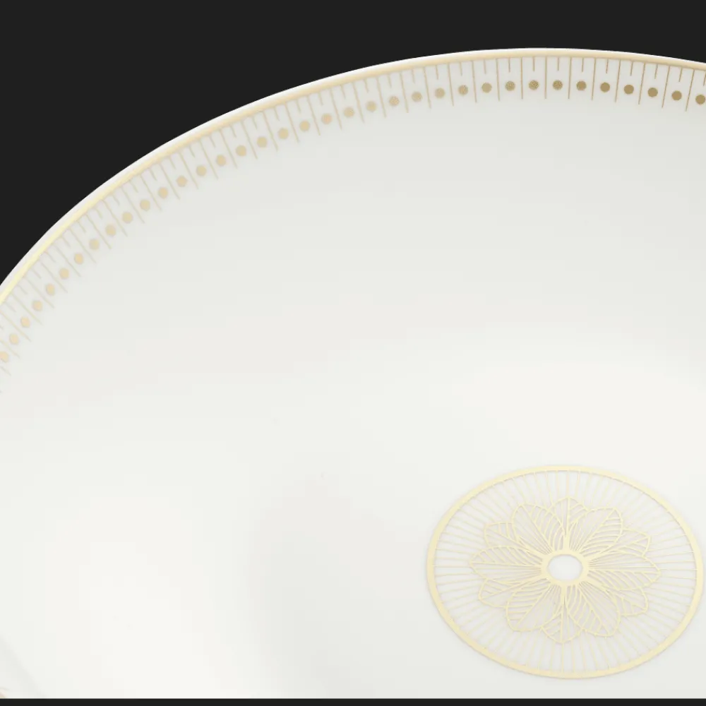 Plats*Christofle Plat rond creux en porcelaine finition Or