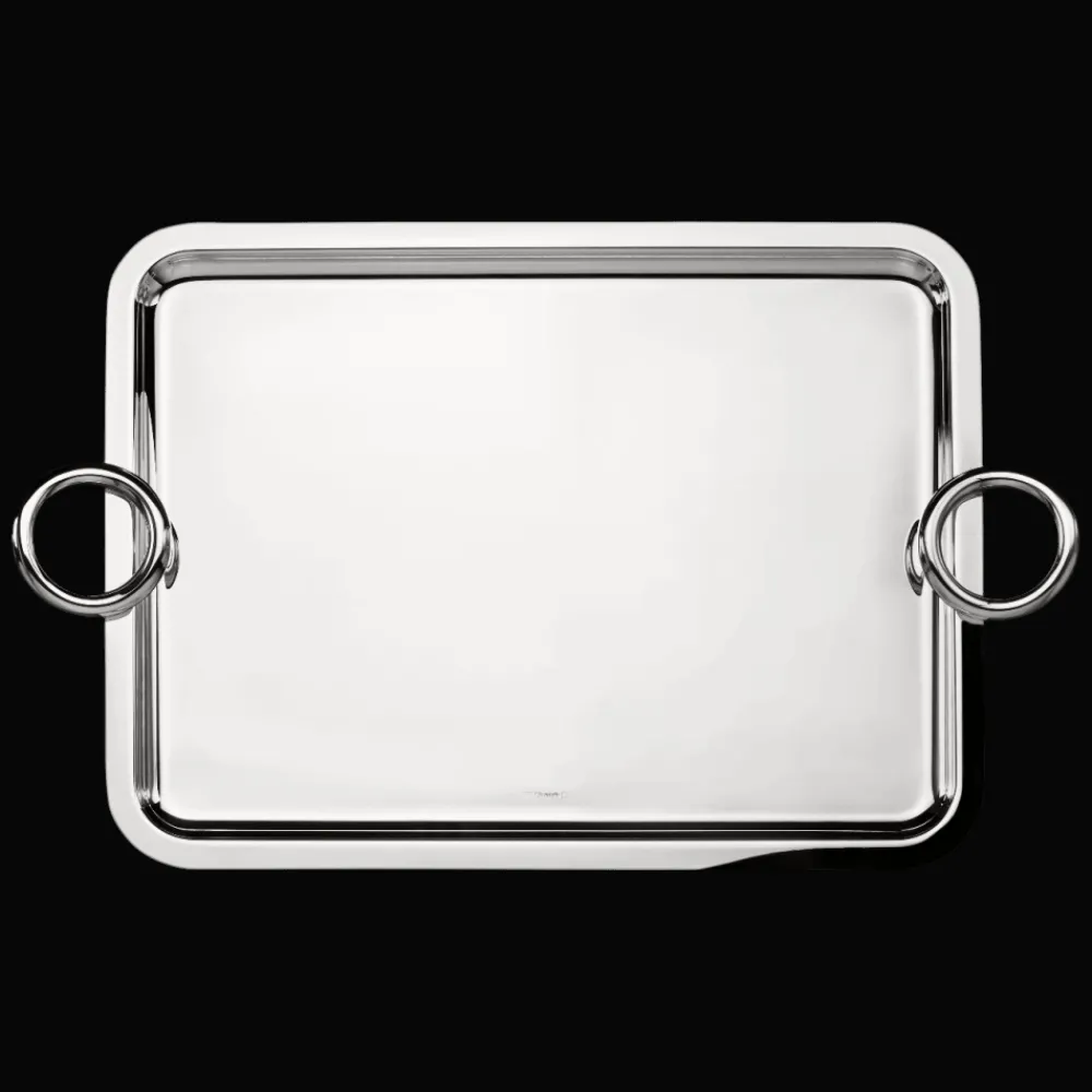 Cadeaux Personnalisables|Plateaux Et Vide-Poches*Christofle Plateau rectangulaire à anses en métal argenté - 43 x 31 cm