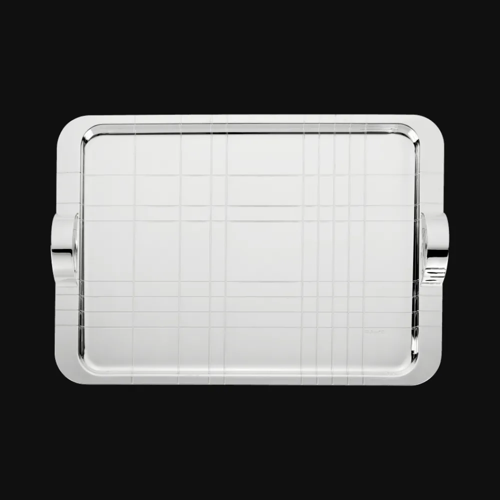 Plateaux Et Vide-Poches|Plateaux De Service*Christofle Plateau rectangulaire en métal argenté - 45 x 32 cm