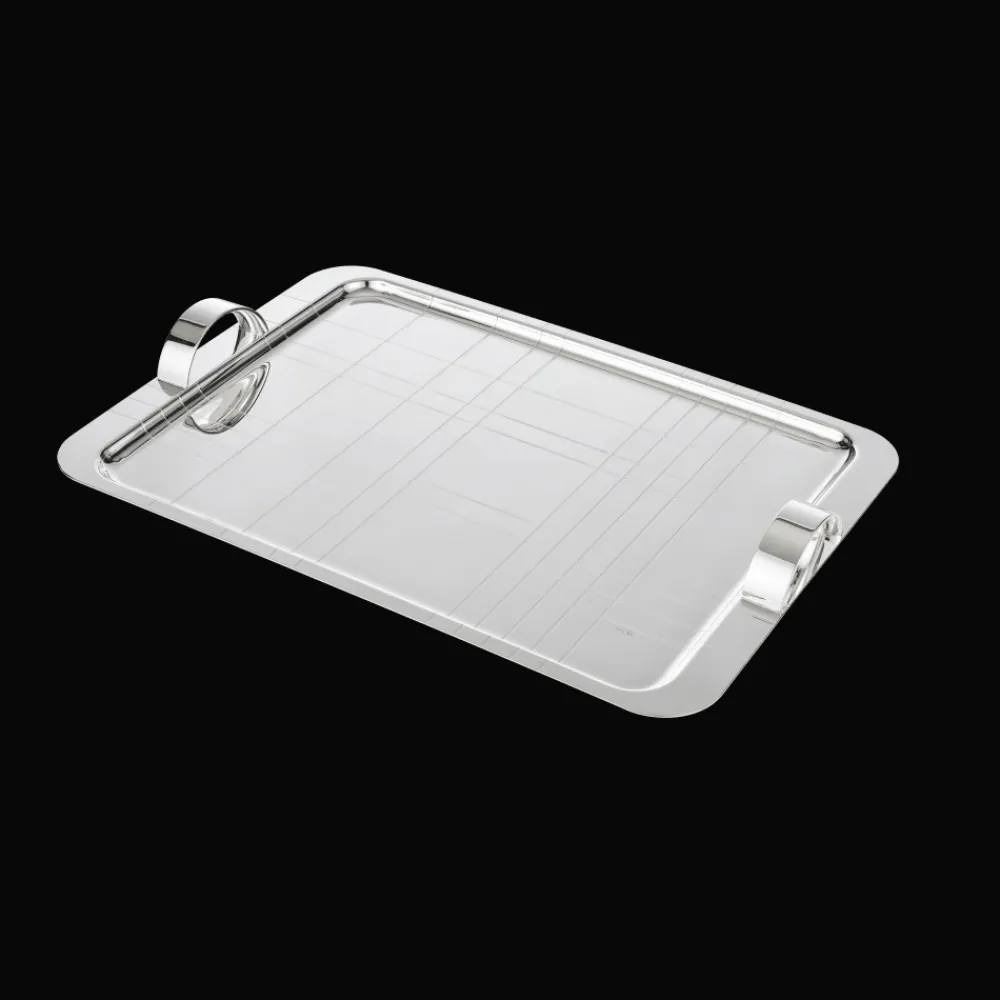 Plateaux Et Vide-Poches|Plateaux De Service*Christofle Plateau rectangulaire en métal argenté - 45 x 32 cm