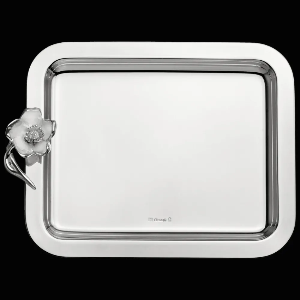 Plateaux Et Vide-Poches|Plateaux De Service*Christofle Plateau rectangulaire en métal argenté - 20 x 16 cm