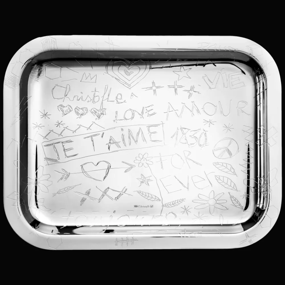 Plateaux Et Vide-Poches|Plateaux De Service*Christofle Plateau rectangulaire en métal argenté - 26 x 20 cm