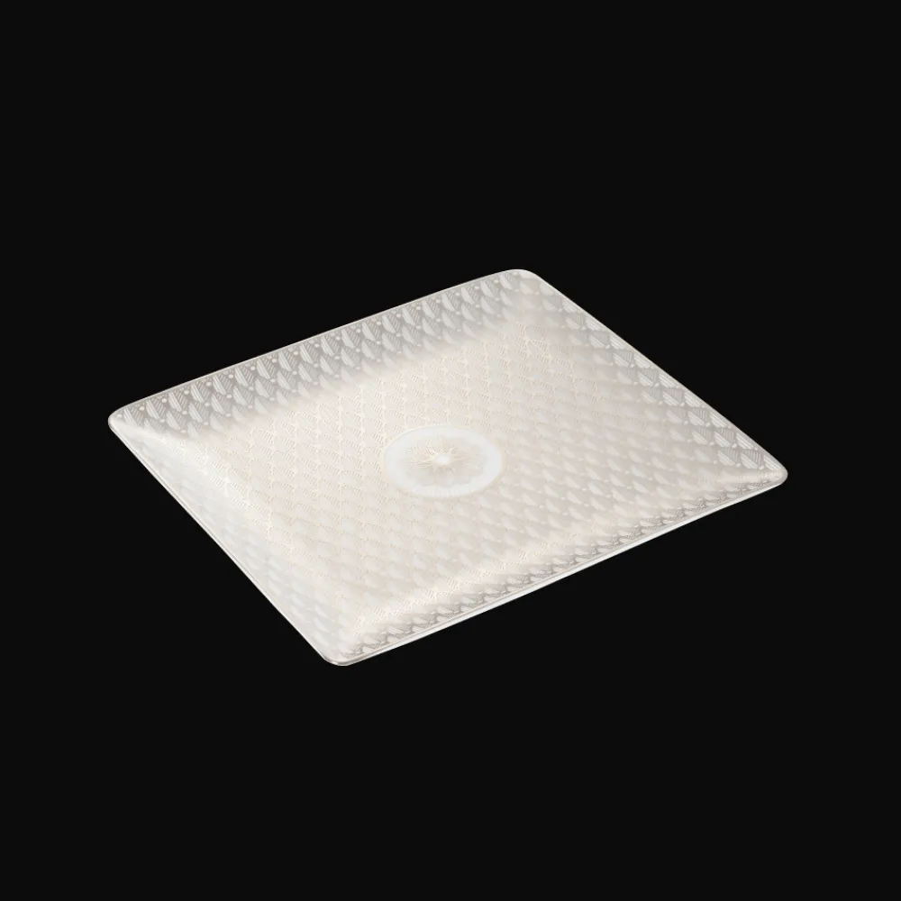Les Petites Attentions|Plateaux Et Vide-Poches*Christofle Plateau rectangulaire 17x15 cm en porcelaine finition Platine