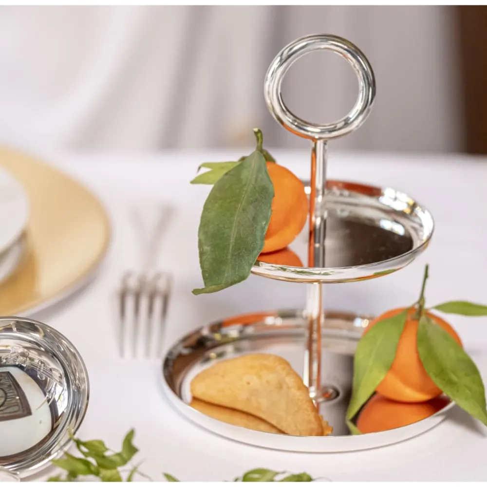 Accessoires Apéritif|Accessoires De Table*Christofle Porte-mignardises 2 compartiments en métal argenté