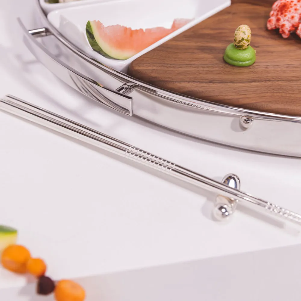Accessoires De Table|Services Asiatiques*Christofle Repose Baguettes en métal argenté