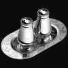 Accessoires De Table*Christofle Salière et poivrière sur plateau en métal argenté