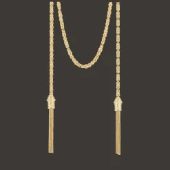 Colliers Et Pendentifs Femme*Christofle Sautoir à Nouer en argent massif Doré 18 carats
