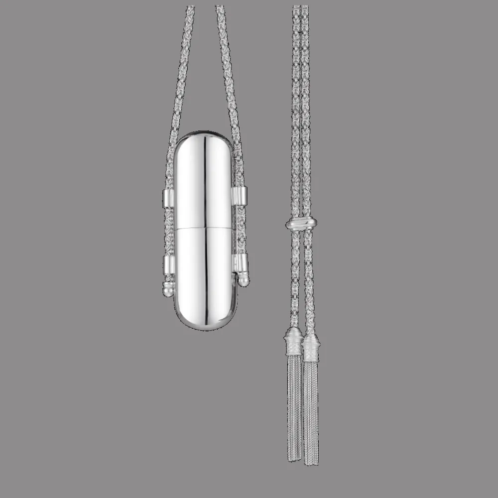 Colliers Et Pendentifs Femme*Christofle Sautoir à étui pour rouge à lèvres en argent massif