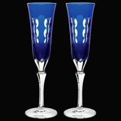 Verres En Cristal|Verres En Cristal*Christofle Set de 2 flutes à champagne en cristal bleu
