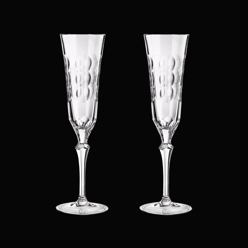Verres En Cristal|Verres En Cristal*Christofle Set de 2 flutes à champagne en cristal