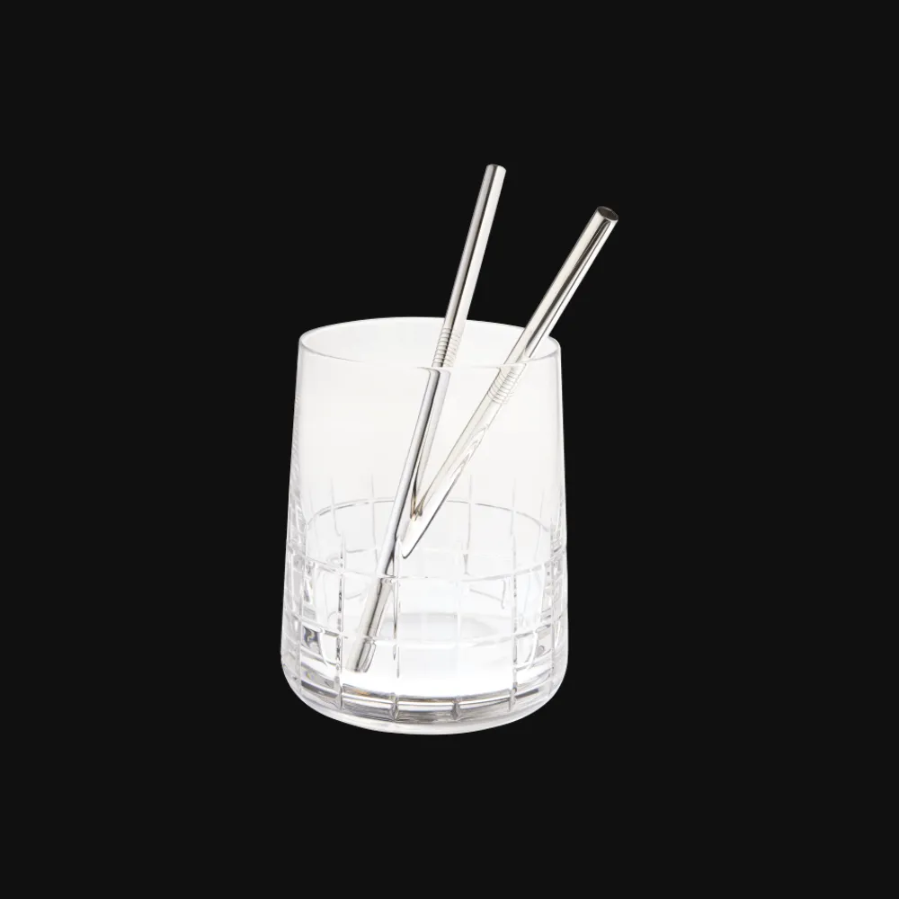 Cadeaux Cocktails Et Spiritueux|Accessoires De Mixologie*Christofle Set de 2 petites pailles en métal argenté