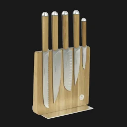 Accessoires De Table|Couteaux De Cuisine*Christofle Support pour couteaux et tablette en chêne et métal argenté