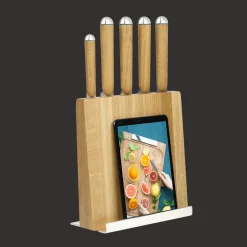 Accessoires De Table|Couteaux De Cuisine*Christofle Support pour couteaux et tablette en chêne et métal argenté
