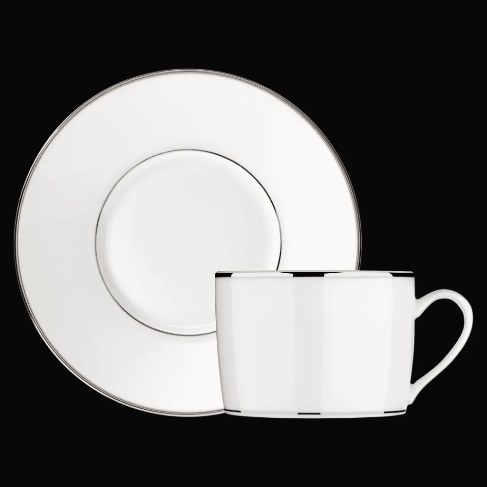 Accessoires Thé Et Café|Tasses Et Bols*Christofle Tasse à thé avec soucoupe en porcelaine finition platine