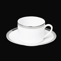 Cadeaux Thé Et Café|Accessoires Thé Et Café*Christofle Tasse à thé avec soucoupe en porcelaine finition platine