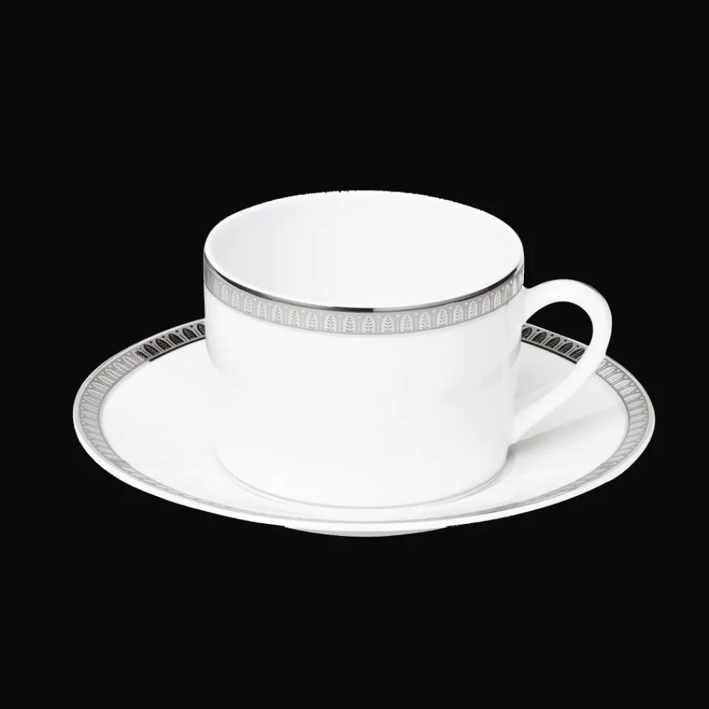 Cadeaux Thé Et Café|Accessoires Thé Et Café*Christofle Tasse à thé avec soucoupe en porcelaine finition platine